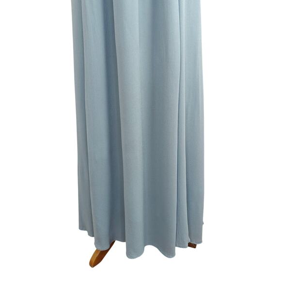 Reformation Andee Halter Maxi Dress Size 12 Mineral Blue Side Slit Romantic - Picture 4 of 15